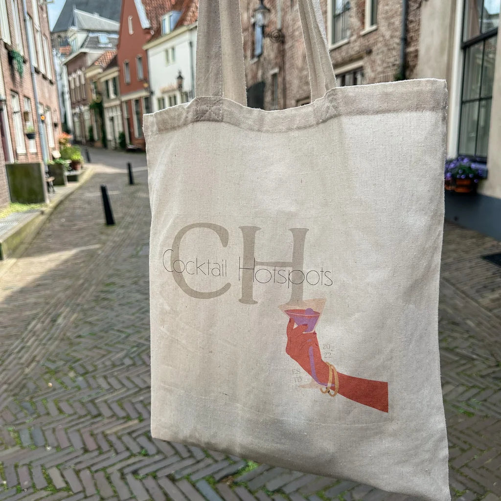 cocktail hotspots totebag lange hengsels logo