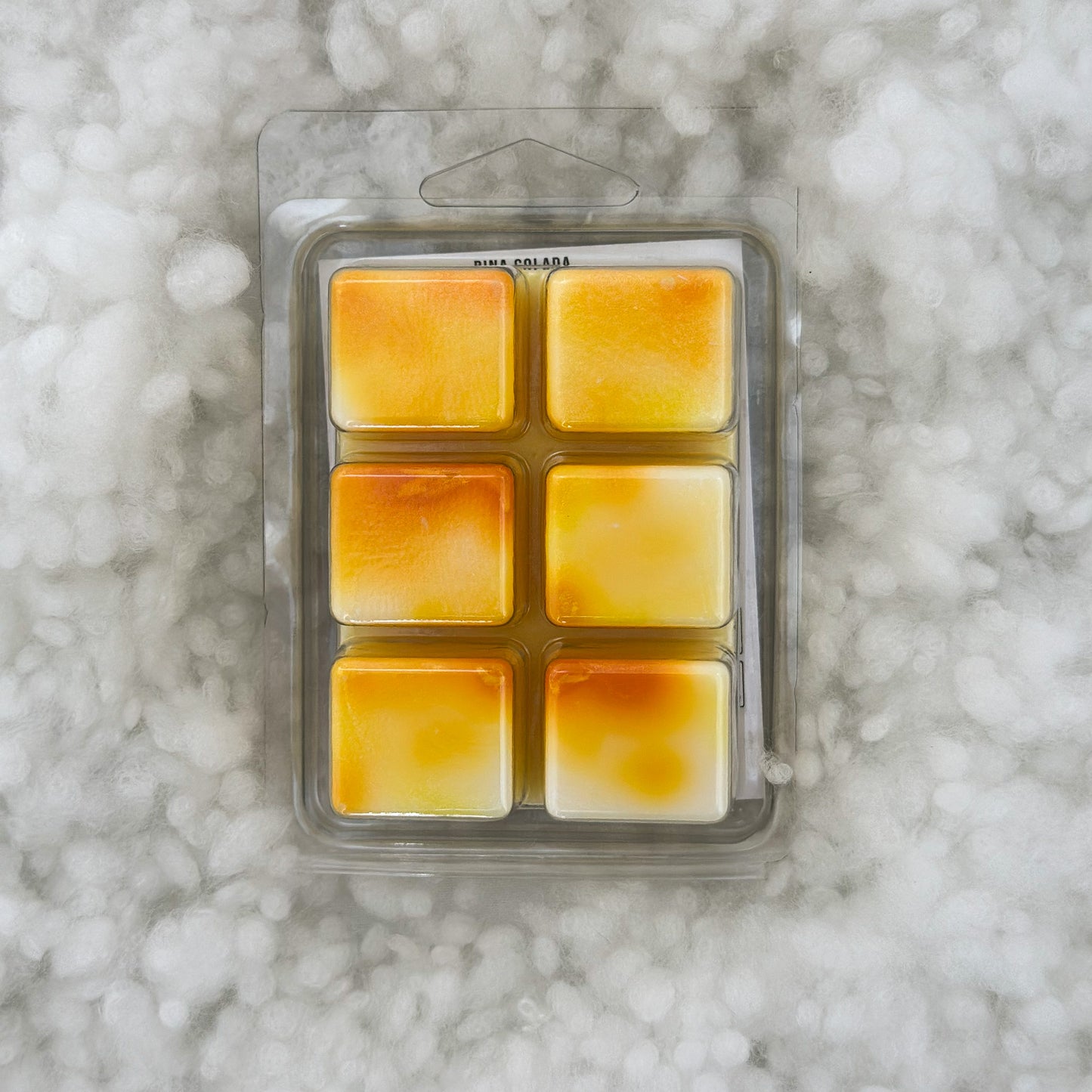 Pina Colada waxmelts, cocktail waxmelts, kokos geur, sojawas waxmelts, exotisch geur in huis.