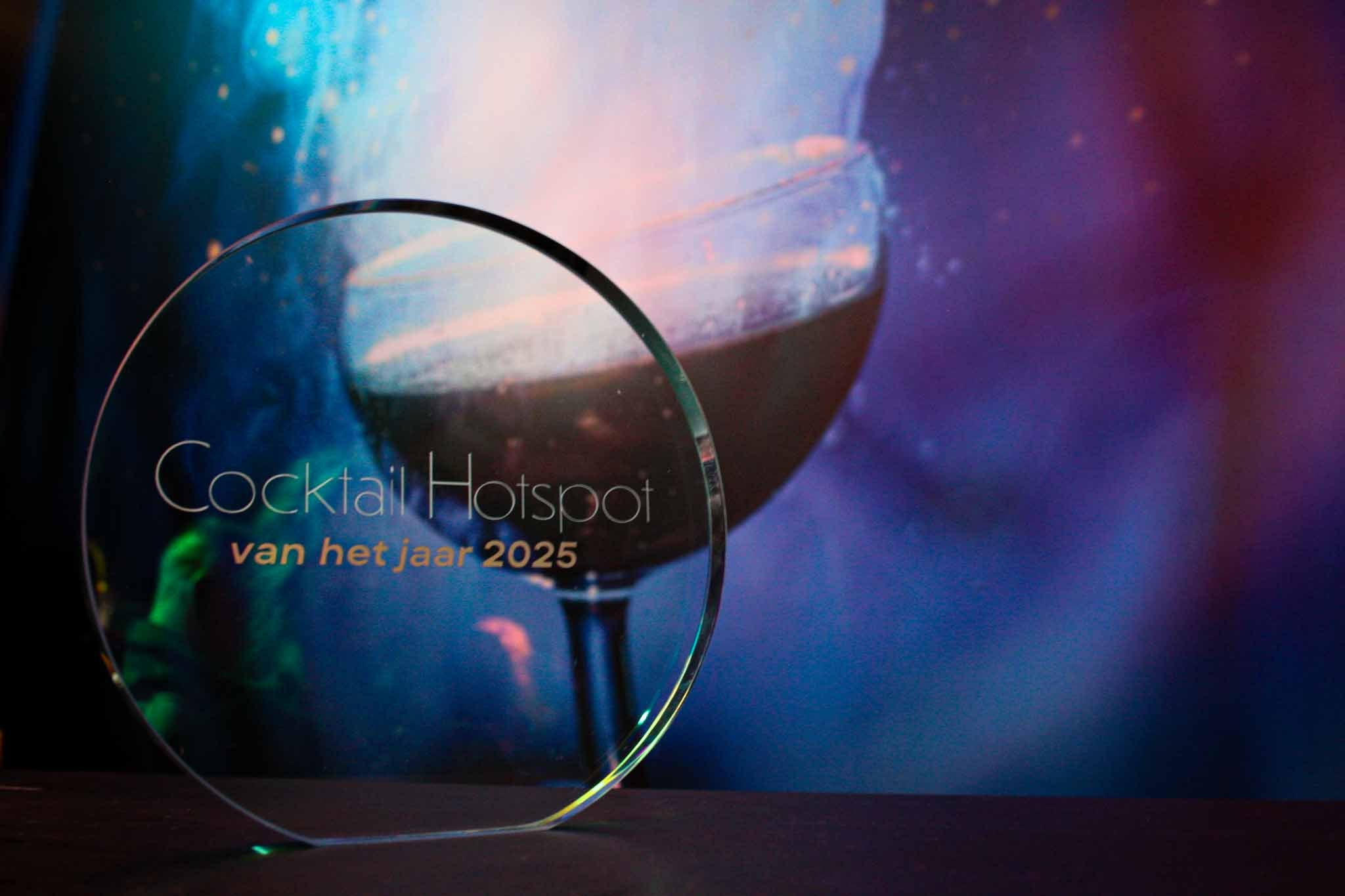 Cocktail Hotspot van het Jaar 2025 award, gewonnen door Café Frank.